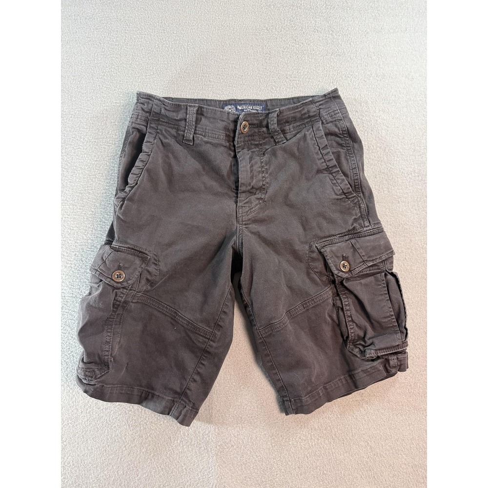 Y2K American Eagle Outfitters Cargo Shorts Mens 28 Gray Extreme Flex 11 Inseam